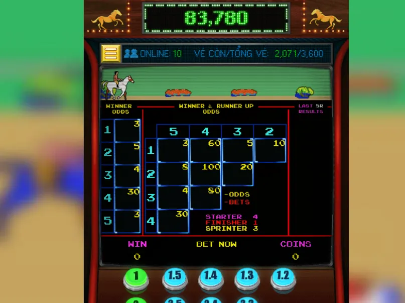 Luật đặt cược slot game Đua Ngựa Máy Xèng siêu đỉnh